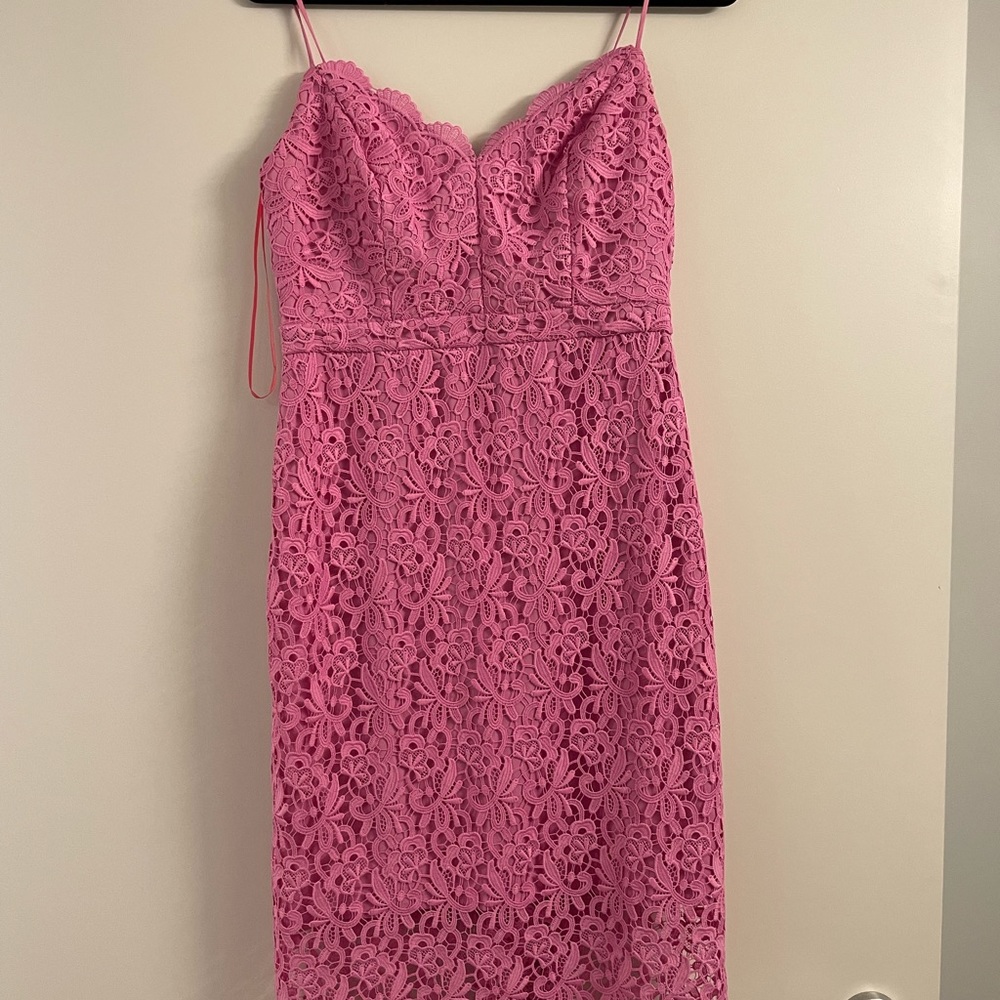 J Crew pink lace dress